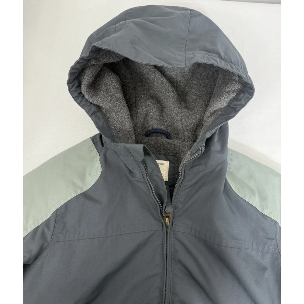 Land's End Kids Youth L (7) Grow-A-Long Gray Hooded Winter Jacket‎ Coat